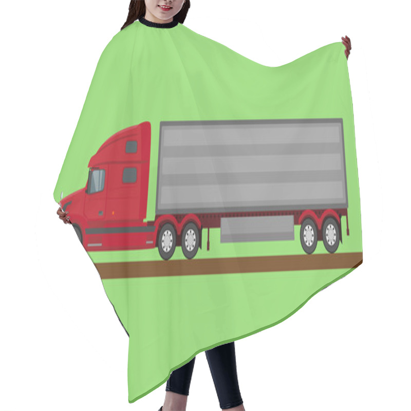 Personality  Red American Truck Isolated Hair Cutting Cape