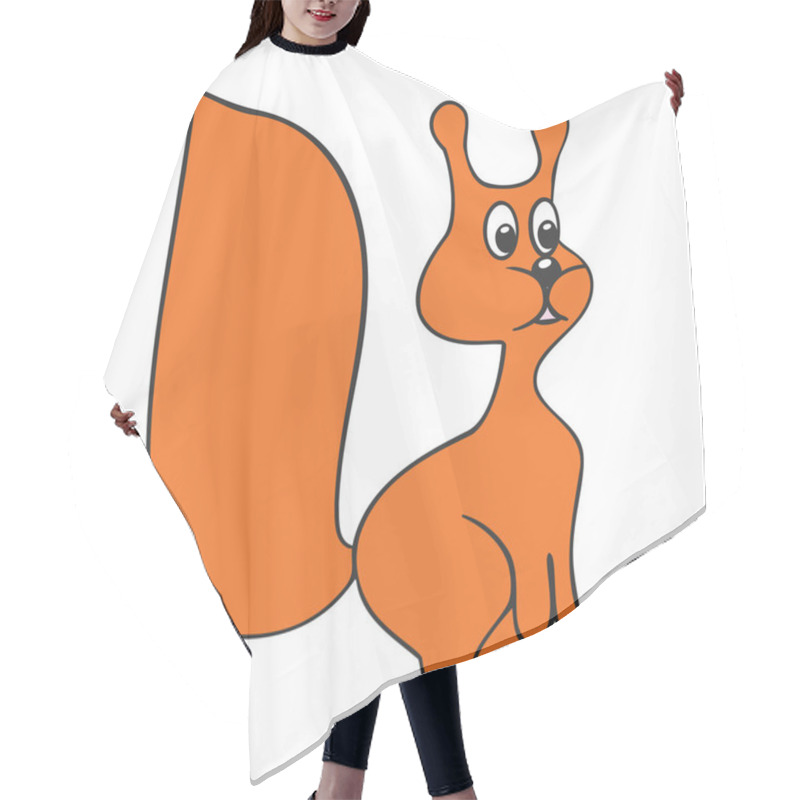 Personality  Funny Orange Squirrel, Cartoon Drawing On Isolated Background Hair Cutting Cape