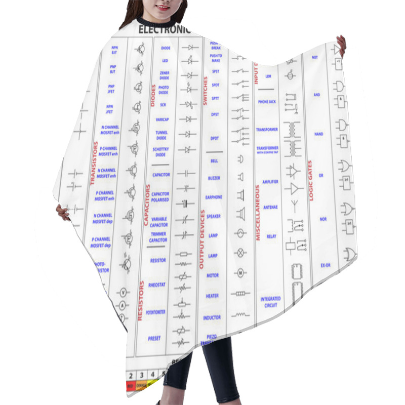 Personality  Electronic Circuit Symbols Hair Cutting Cape