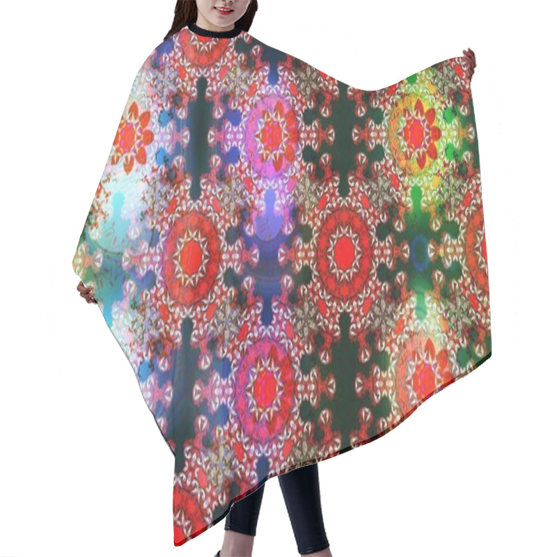 Personality  Cute Floral Pattern In The Small Flower. Raster Illustration. Sketch Tony Fabric Pattern. Fashionable Fabric Pattern. Hair Cutting Cape