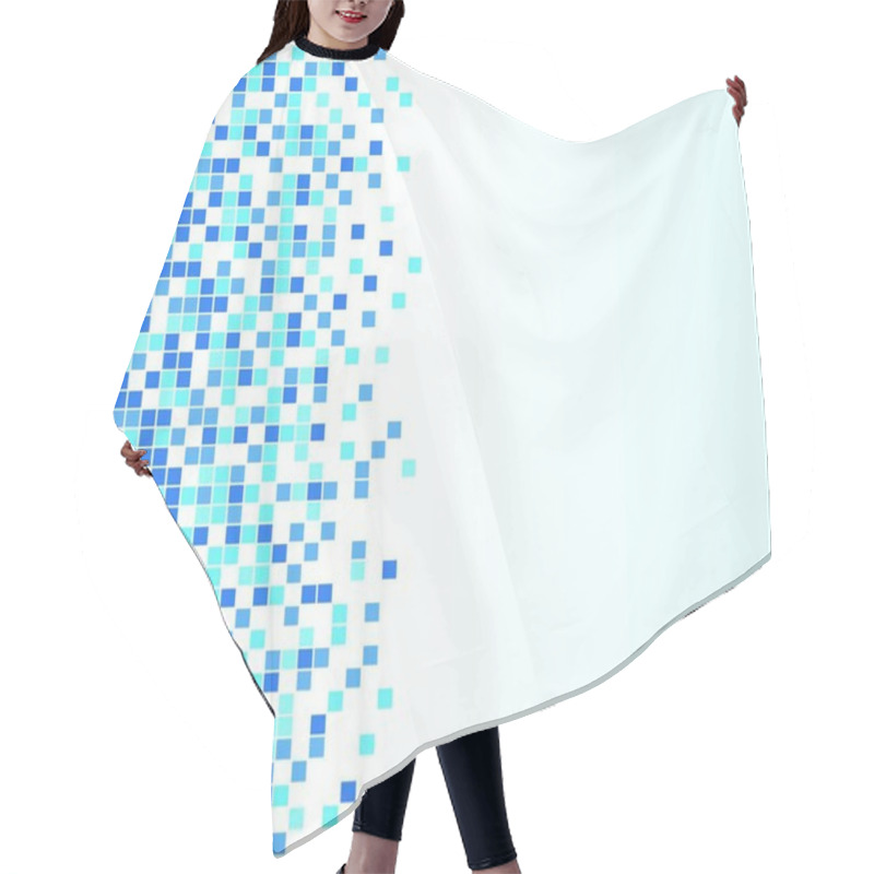 Personality  Vector Illustration Of Blue Checked Abstract Futuristic Concept Hair Cutting Cape