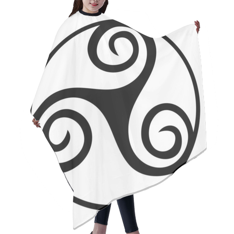 Personality  Triskelion Symbol Icon With A White Background Hair Cutting Cape