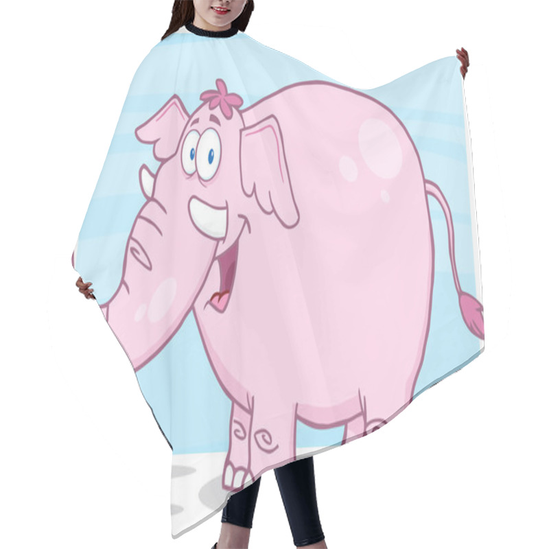 Personality  Pink Elephant Cartoon Character Hair Cutting Cape