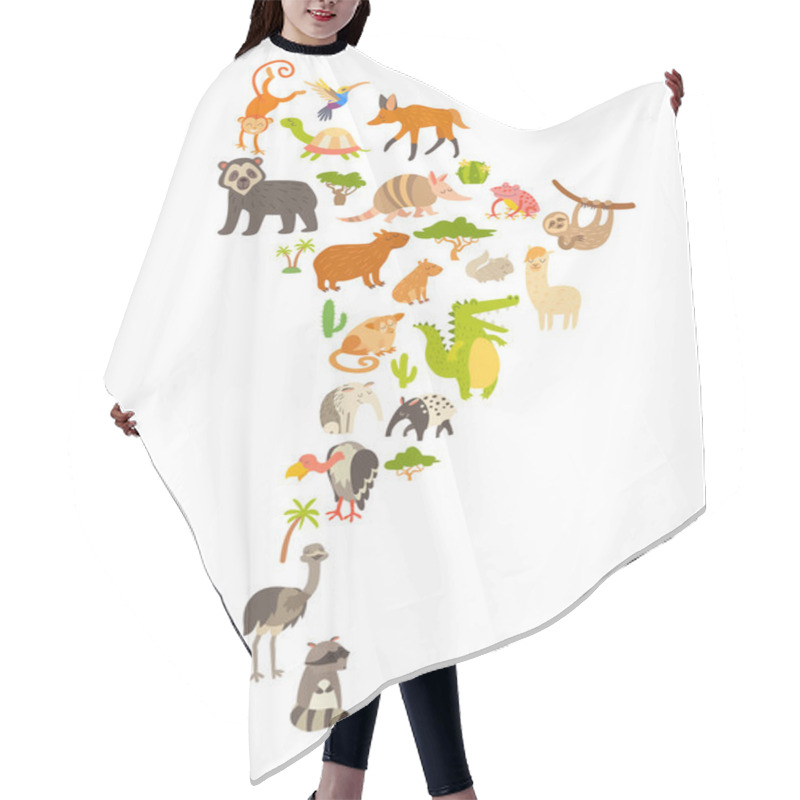 Personality  Animals World Map, South America Hair Cutting Cape