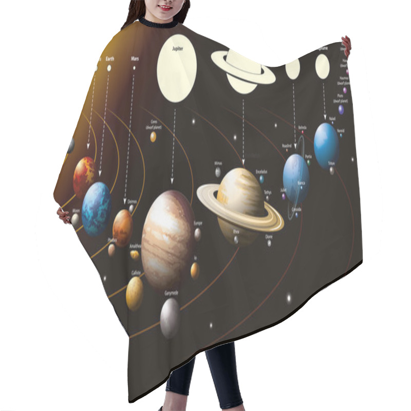 Personality  Solar System Hair Cutting Cape