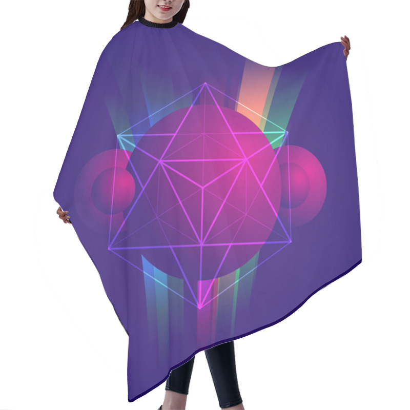 Personality  Abstract Geometric Element And Planets Hair Cutting Cape