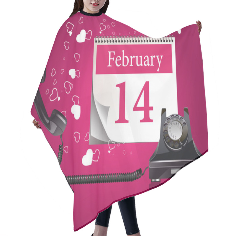 Personality  Valentine's Day And Retro Phone Hair Cutting Cape