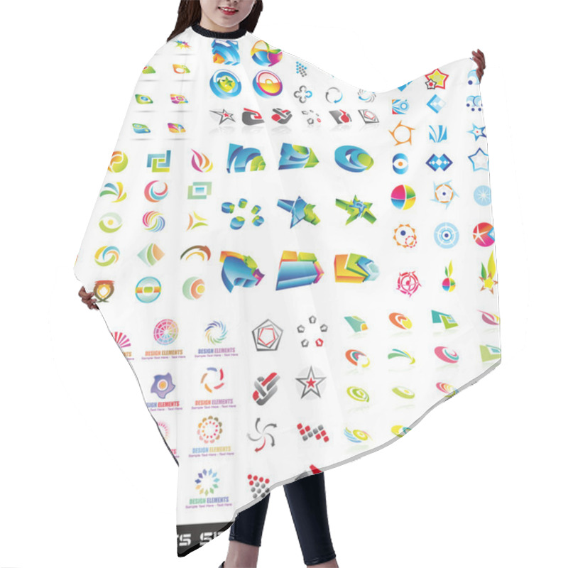 Personality  132 Abstract Design Elements 2D And 3D Hair Cutting Cape