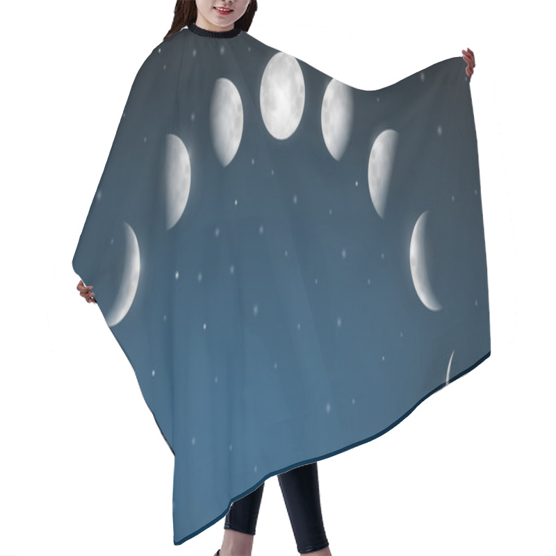 Personality  Moon Phases Vector Hair Cutting Cape