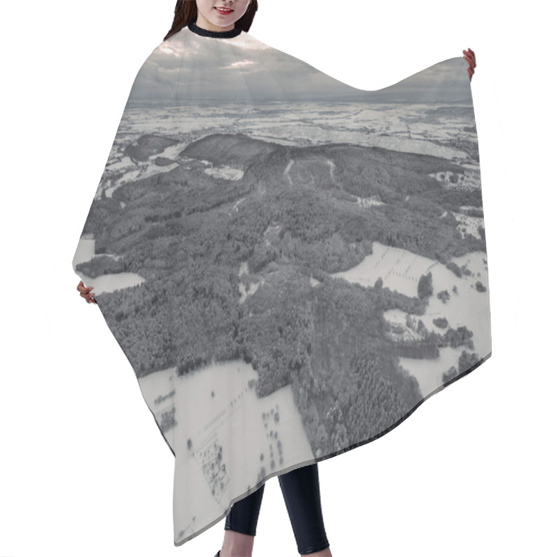 Personality  Aerial View Of Beautiful Winter Landscape With Snow-covered Trees And Fields, Germany Hair Cutting Cape