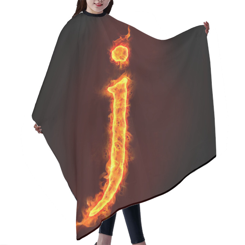 Personality  Fire Alphabets, Small Letter J Hair Cutting Cape