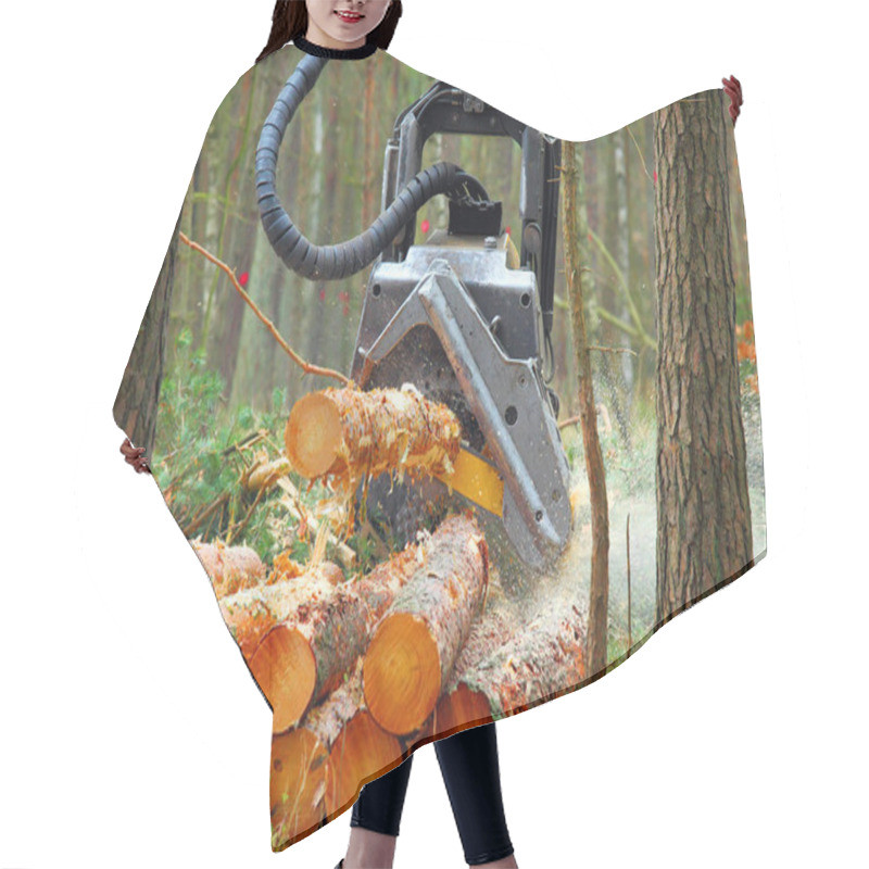 Personality  The Harvester Working In A Forest. Hair Cutting Cape