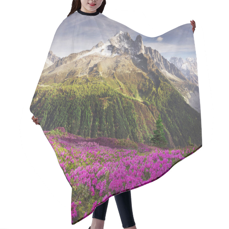 Personality  Alpine Rhododendrons On The Mountain Fields Of Chamonix Hair Cutting Cape