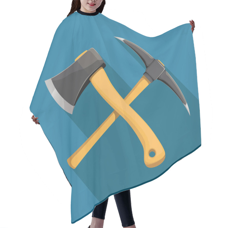 Personality  Axe And Pickaxe Hair Cutting Cape