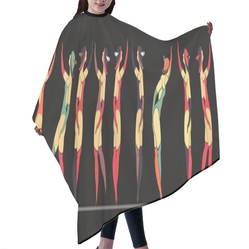 Personality  Set Of Circus Dancer Poster Hair Cutting Cape