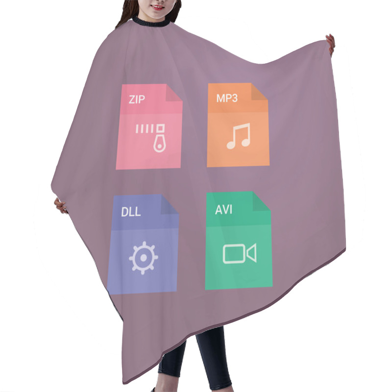 Personality  File Format Flat Icon Set Hair Cutting Cape