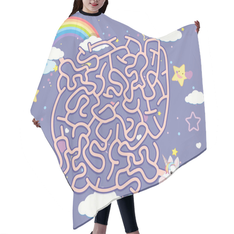 Personality  An Unicorn Maze Puzzle Games Illustration Hair Cutting Cape