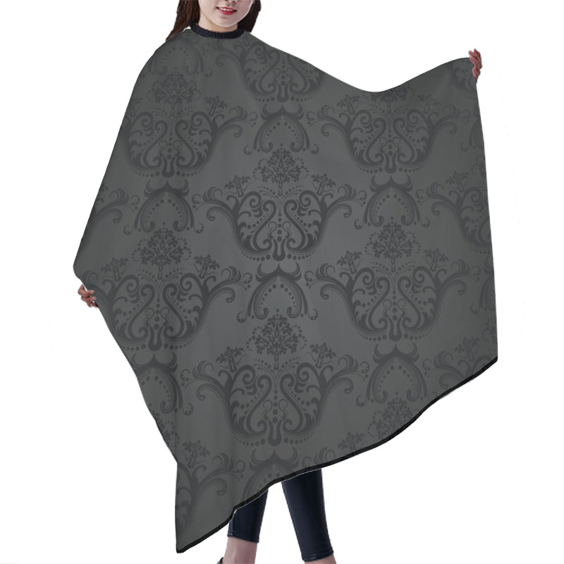 Personality  Charcoal Floral Seamless Wallpaper Hair Cutting Cape