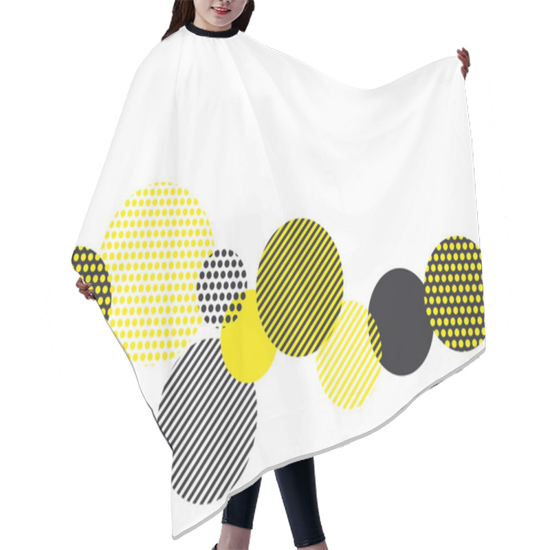 Personality  Yellow And Black Abstract Geometry Pattern. Modern Geometric Mot Hair Cutting Cape