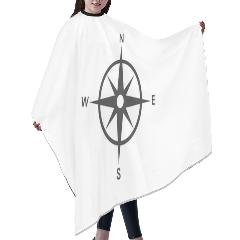 Personality  Compass Icon. Vector Black And White Isolated Illustration Of A Compass Hair Cutting Cape