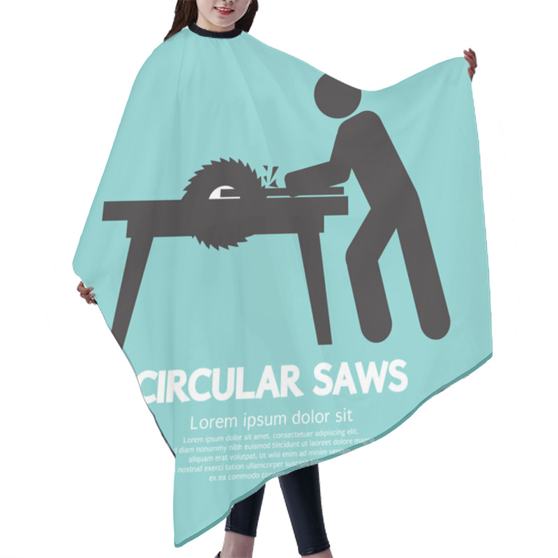 Personality  Circular Saws Graphic Vector Illustration Hair Cutting Cape