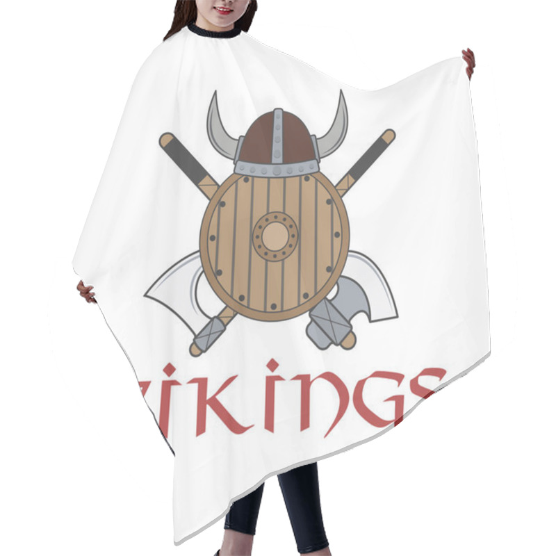 Personality  Vikings Isolated Vector Label , Labels, Badges, Logos , And Designed Elements Hair Cutting Cape