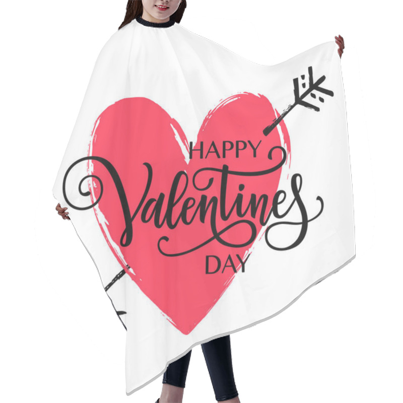 Personality  Happy Valentine's Day Lettering Hair Cutting Cape