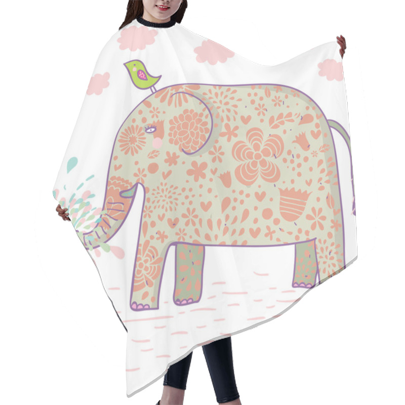 Personality  Cartoon Elephant Design. Hair Cutting Cape