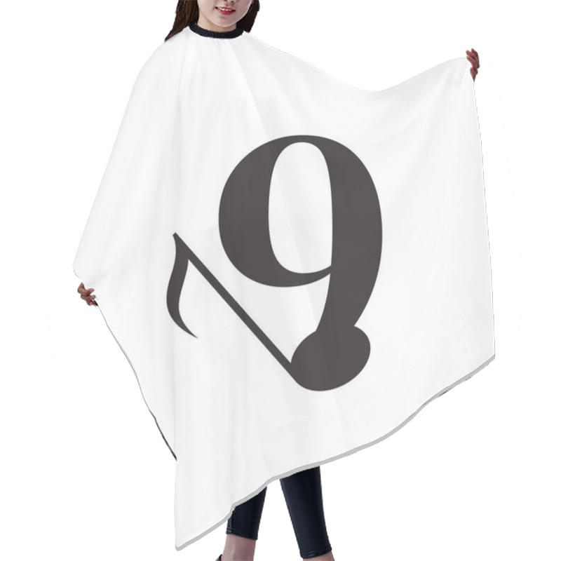 Personality  Number 9 With Music Key Note Logo Design Element. Usable For Business, Musical, Entertainment, Record And Orchestra Logos Hair Cutting Cape