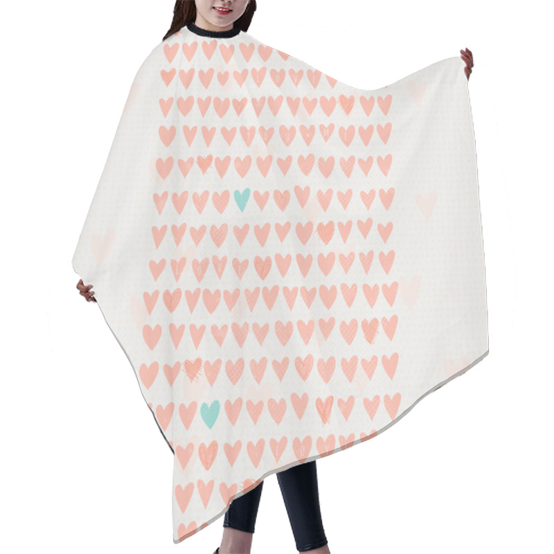 Personality  Small Hand Drawn Hearts Pattern Hair Cutting Cape