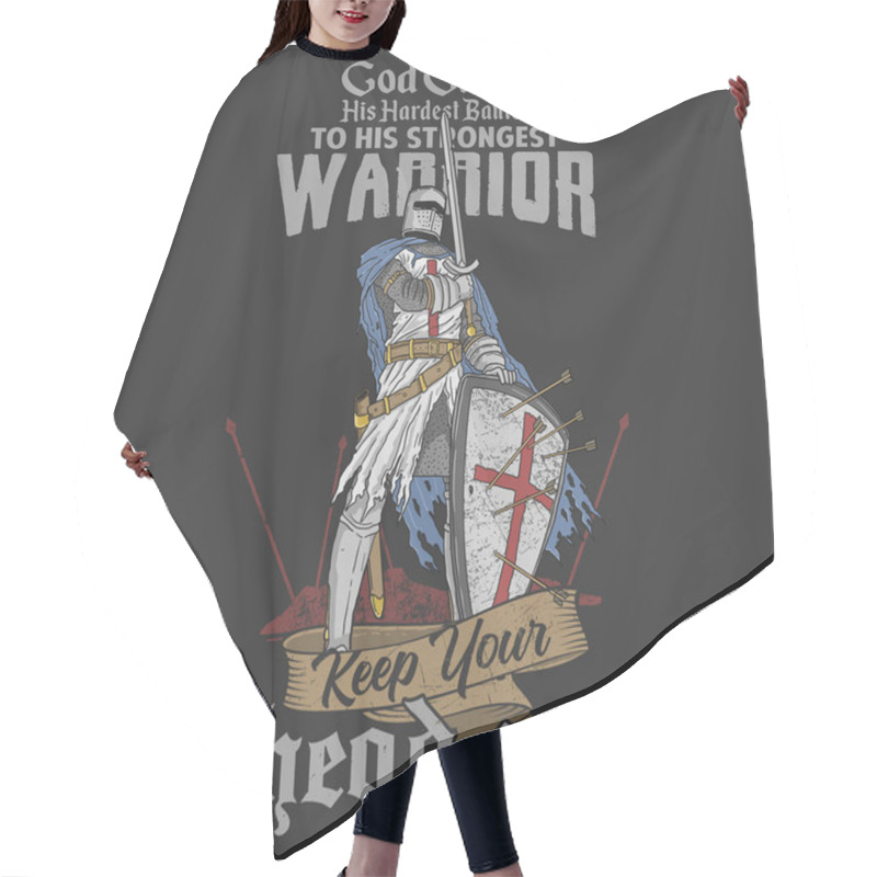 Personality  Knight Warrior Veteran Illustration Vector Hair Cutting Cape