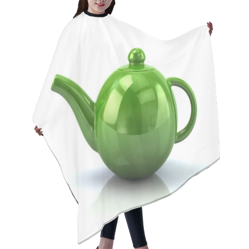 Personality  Green Teapot Icon Hair Cutting Cape