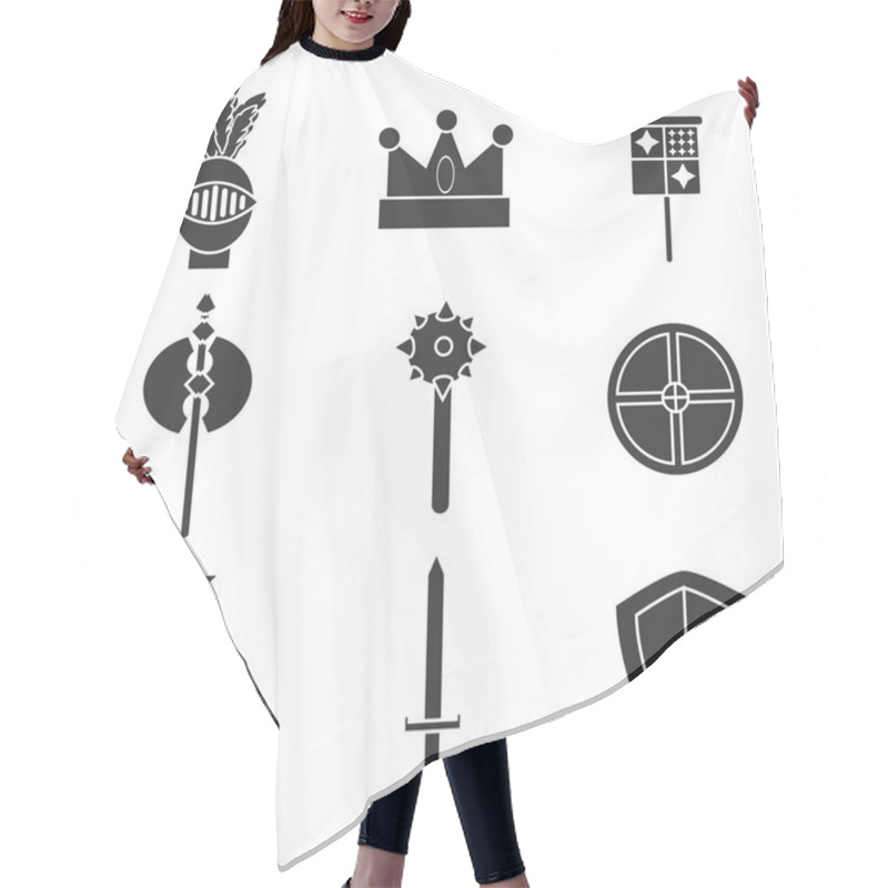 Personality  Knights Icons Set Hair Cutting Cape