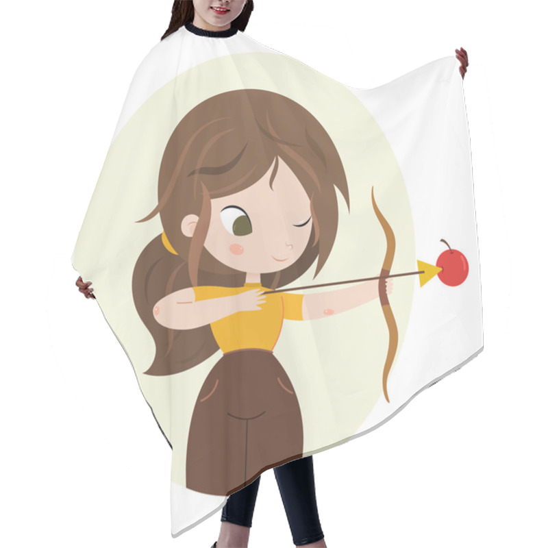 Personality  Cute Zodiac Sign - Sagittarius. Vector Illustration. Hair Cutting Cape