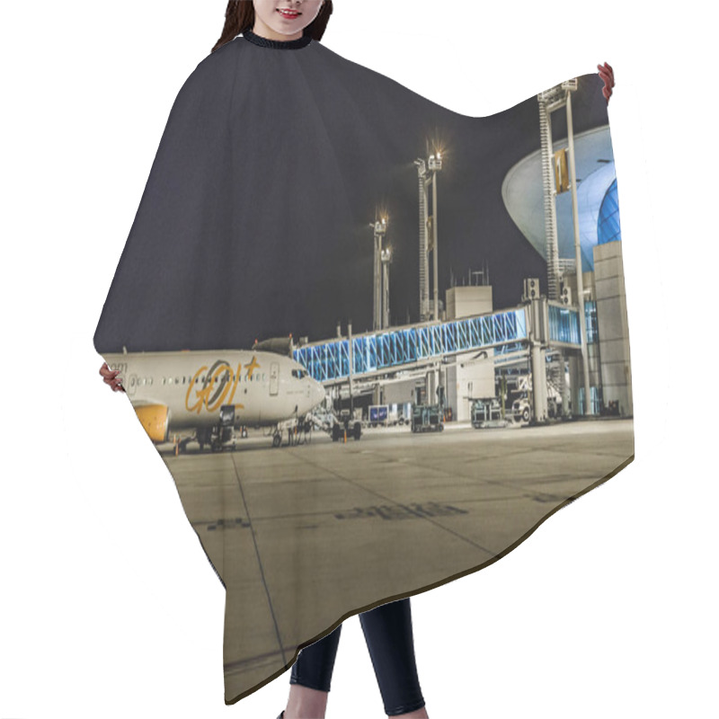 Personality  Montevideo Airport Facade Night Scene Hair Cutting Cape