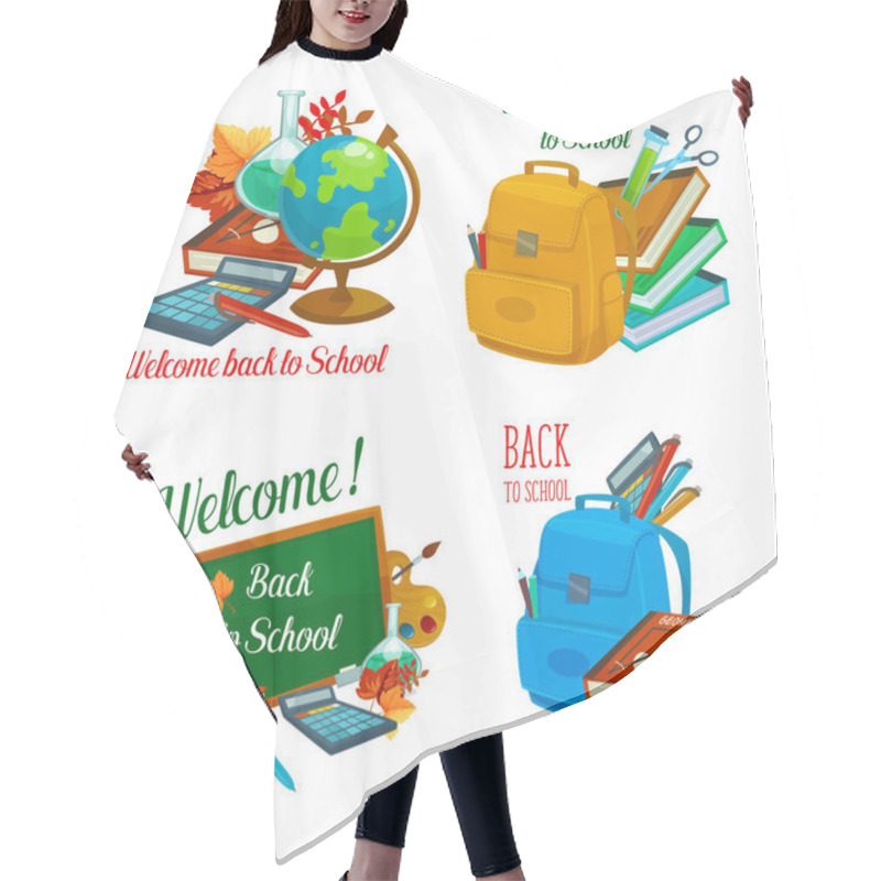 Personality  Back To School Vector Study Stationery Icons Hair Cutting Cape