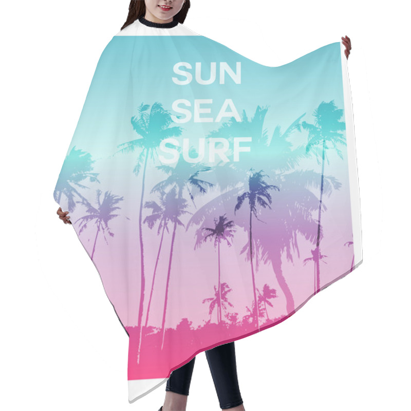 Personality  Creative Trendy Poster With Palms. Hair Cutting Cape