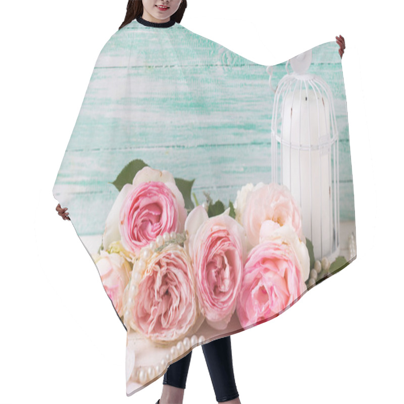 Personality  Roses Flowers, Pearl And Candle Hair Cutting Cape