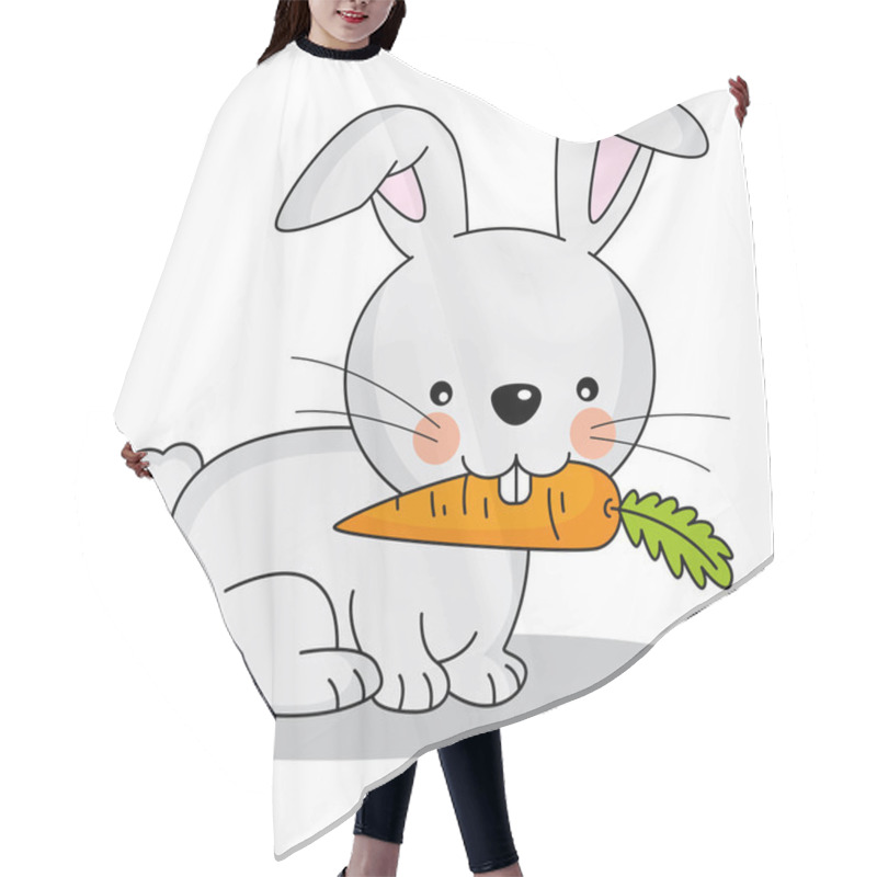 Personality  Cute Rabbit Eating A Carrot Hair Cutting Cape