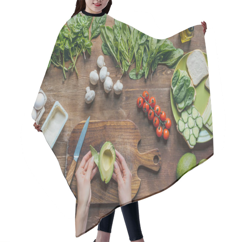 Personality  Woman Cooking Breakfast Hair Cutting Cape