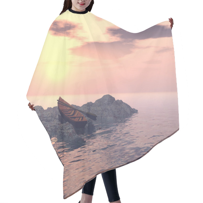 Personality  Lone Rowboat Hair Cutting Cape