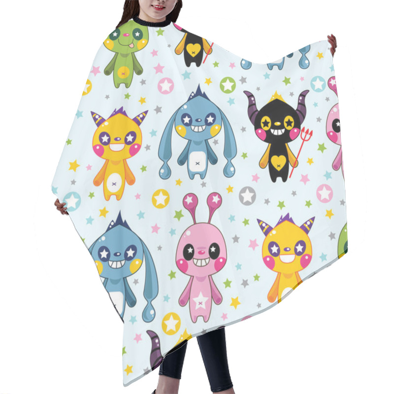 Personality  Seamless Monster Pattern Hair Cutting Cape