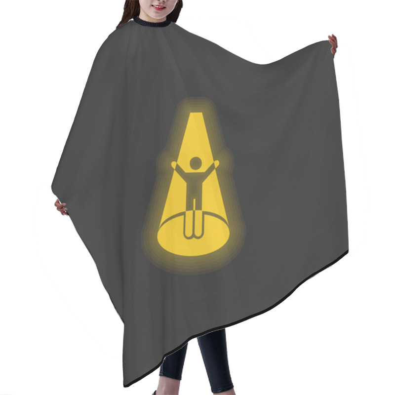 Personality  Abducted Man Yellow Glowing Neon Icon Hair Cutting Cape