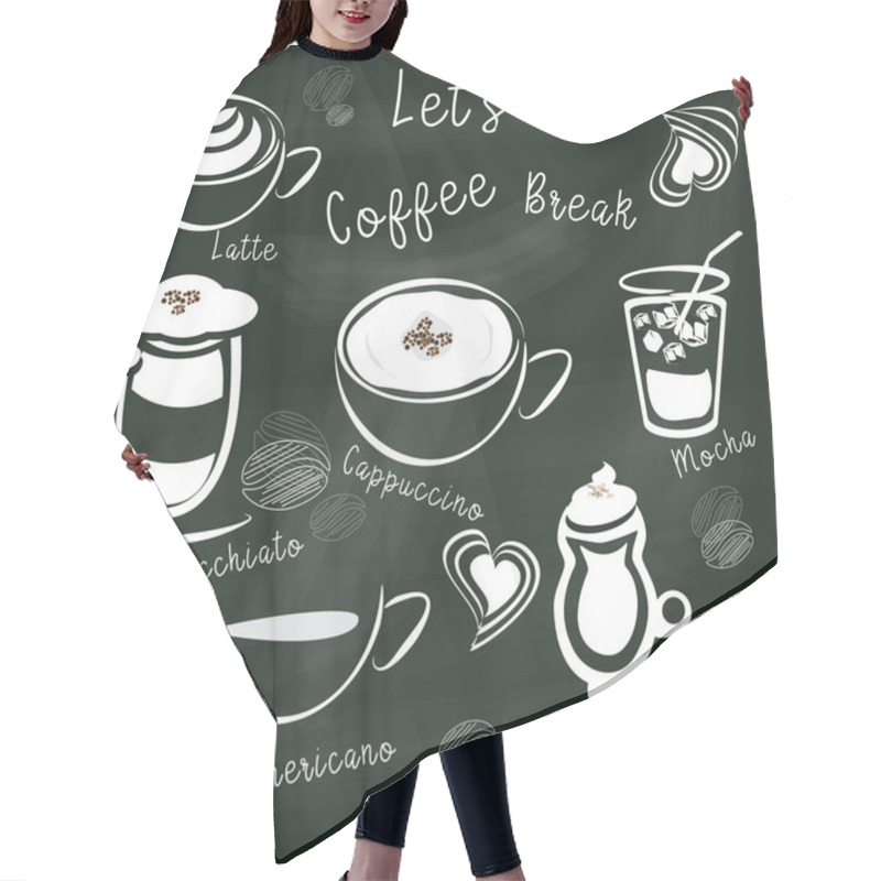 Personality  Coffee Menu With Chalkboard Hair Cutting Cape