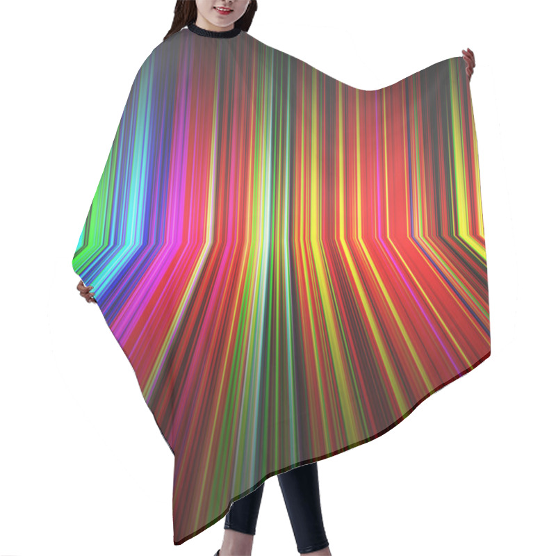 Personality  Abstract Perspective Rainbow Stripes Background Hair Cutting Cape