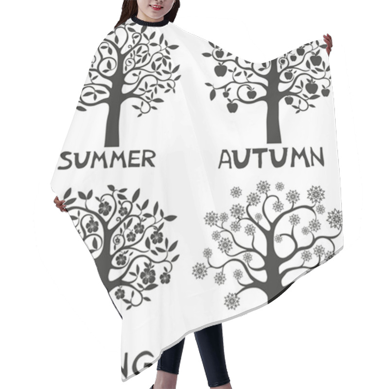 Personality  Four Seasons - Spring, Summer, Autumn, Winter. Hair Cutting Cape