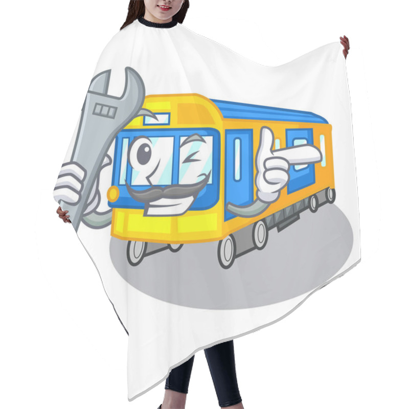 Personality  Mechanic Miniature Subway Train Cartoon Above Table Hair Cutting Cape