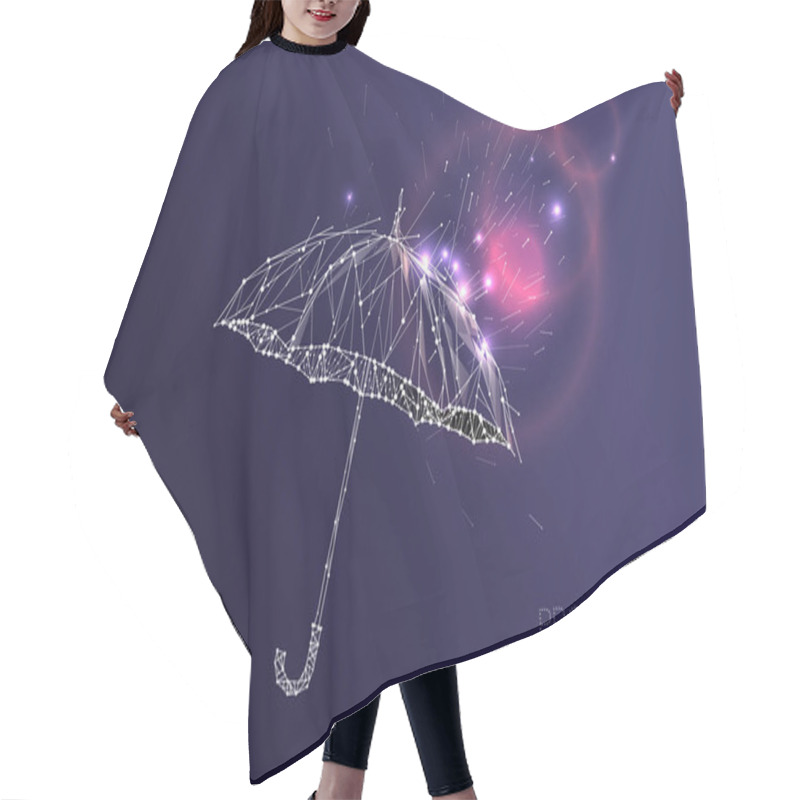 Personality  The Umbrella Under Rain Falling Effect Hair Cutting Cape