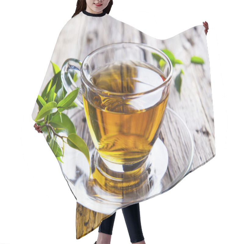 Personality  Transparent Cup Of Green Tea Hair Cutting Cape