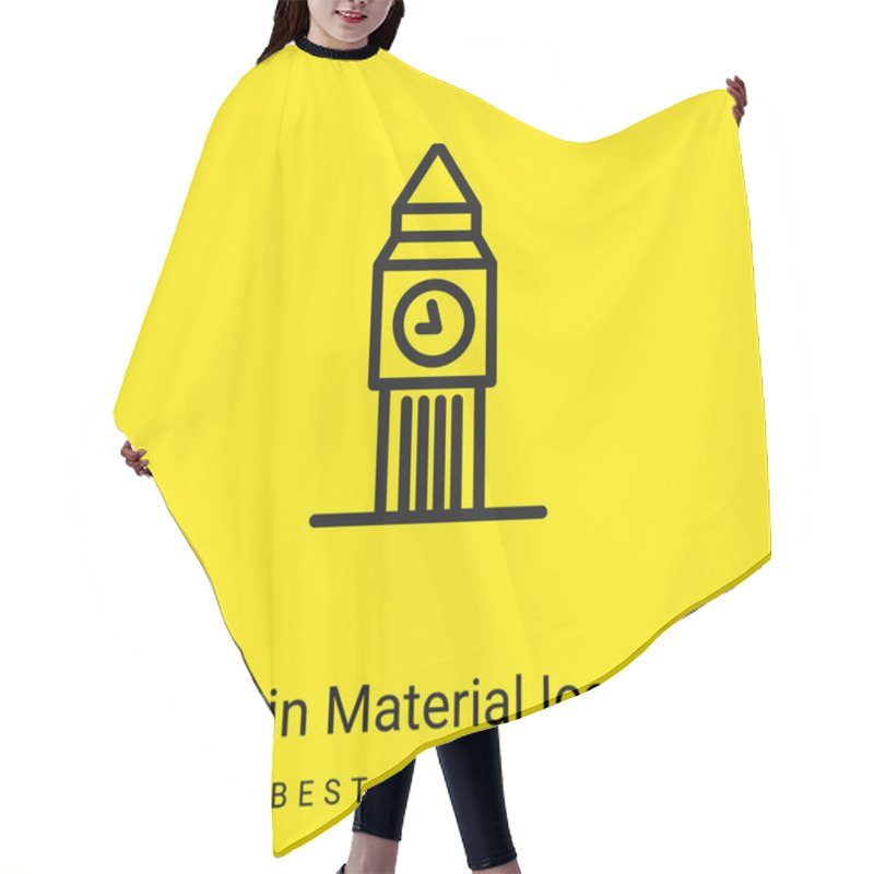 Personality  Big Ben Minimal Bright Yellow Material Icon Hair Cutting Cape